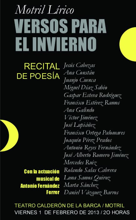 Primer recital poético en el Calderón