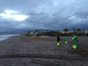 Ayuntamiento y Costas buscarán solución a los desperfectos que el temporal ha causado en las playas de Motril