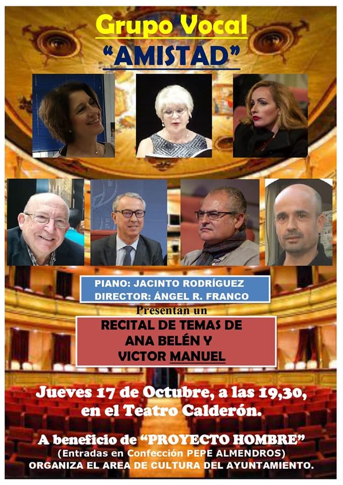 El grupo vocal Amistad ofrece este jueves un concierto benéfico con temas de Ana Belén y Víctor Manuel