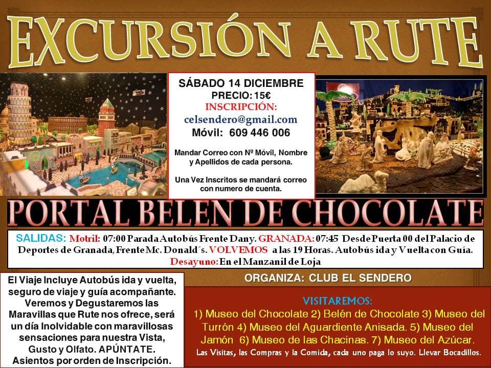 El club El Sendero organiza un viaje a Rute
