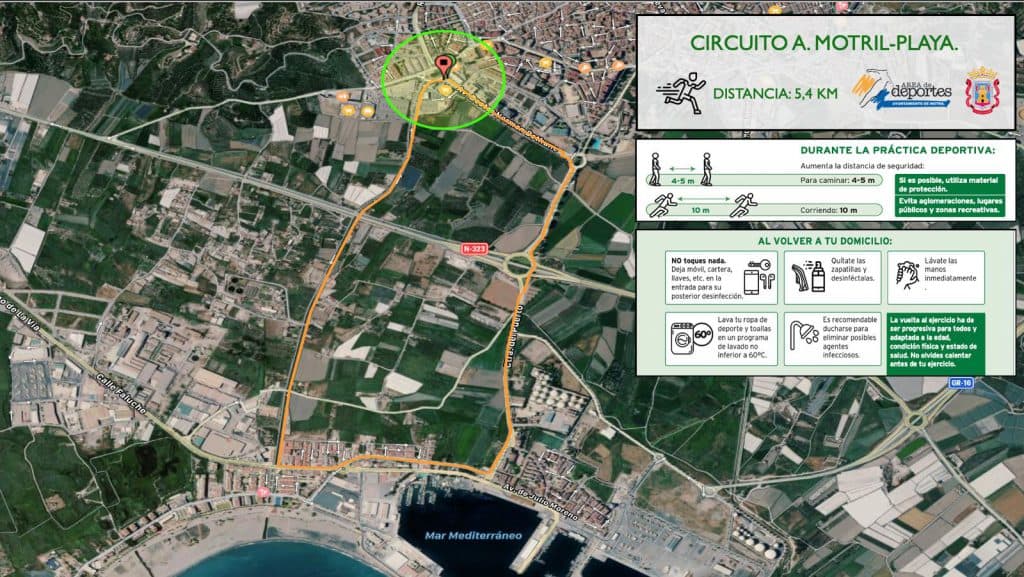 Tres circuitos seguros y saludables para la práctica del deporte en Motril