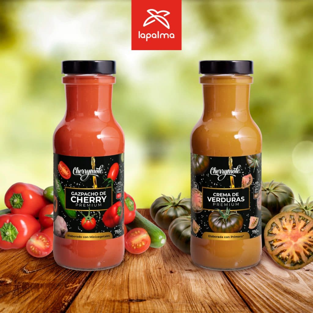 Cooperativa La Palma estrena su línea de V Gama Premium con Gazpacho de Tomate Cherry y Crema de Verduras