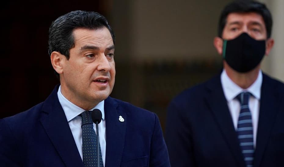 Moreno y Marín, después de los anuncios de mociones de censura en Madrid, Murcia y Castilla y León, trasladan que «el Gobierno andaluz goza de buena salud»