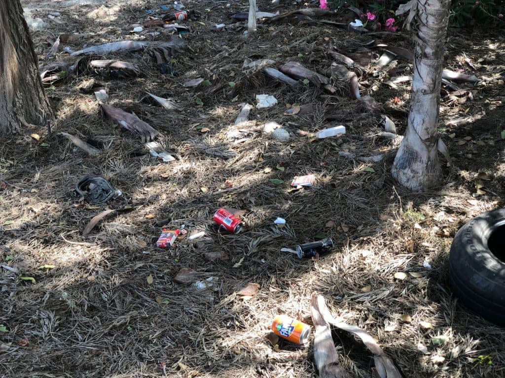 El PSOE evidencia la «falta de mantenimiento de los espacios públicos» junto al campo de fútbol de Varadero, donde debía celebrarse la feria por la Virgen del Carmen