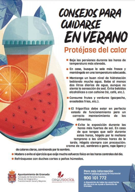 El Ayuntamiento de Granada habilita un teléfono de atención a personas mayores durante la ola de calor