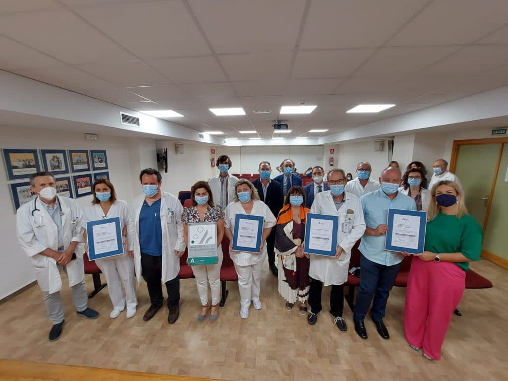 El Área de Gestión Sanitaria Sur de Granada recibe la primera certificación de calidad de Andalucía como institución sanitaria