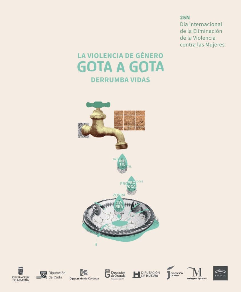 “La violencia de género gota a gota derrumba vidas”, lema de la campaña de Diputación para el 25N