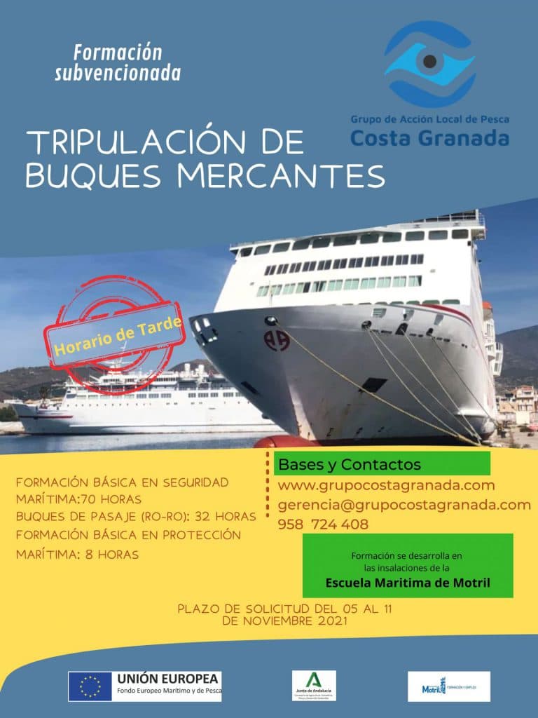 Abierta la inscripción para el curso de Tripulantes de Buques Mercantes en Motril