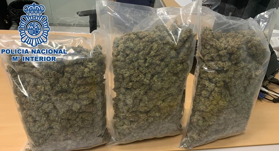 Sorprenden a una mujer transportando más de 215 gramos de marihuana en una caja de zapatos y a un varón que abandonó cerca de dos kilos de esta sustancia cuando huía de los agentes