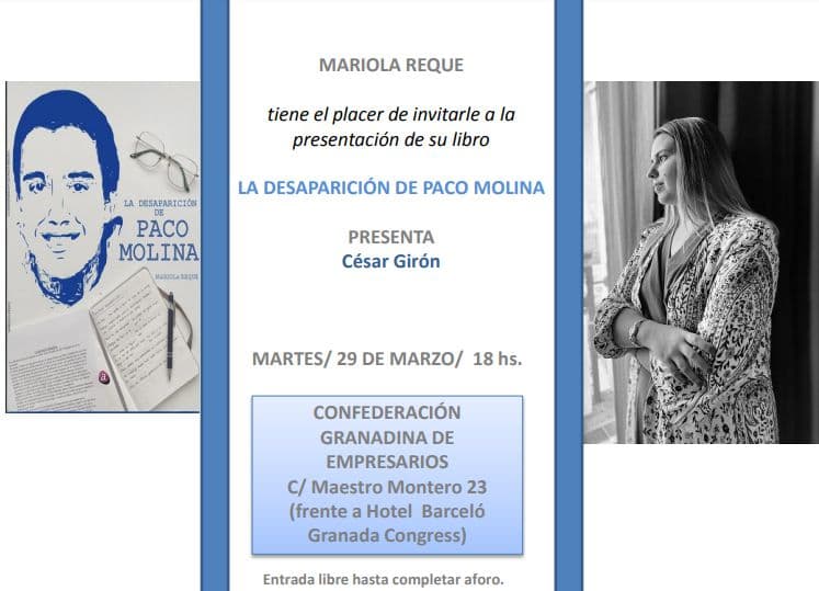 Mariola Reque presenta su libro ‘La desaparición de Paco Molina’