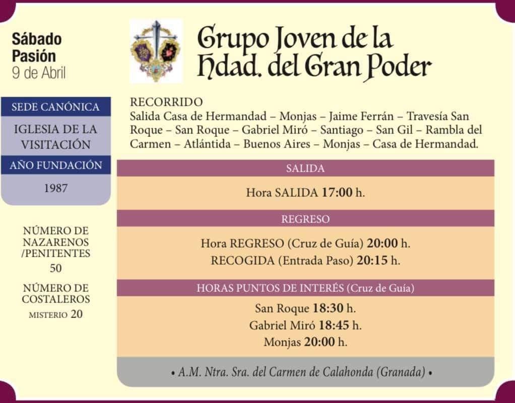 Sábado de Pasión: Grupo Joven de la Hdad. del Gran Poder y María Stma. del Mayor Dolor
