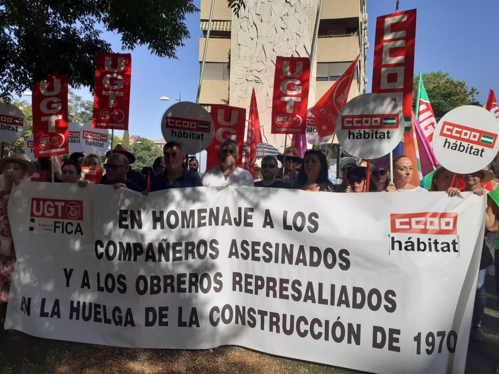 UGT Y CCOO recuerdan a Antonio, Cristóbal y Manuel, asesinados hace 52 años en la Huelga Obrera de 1970