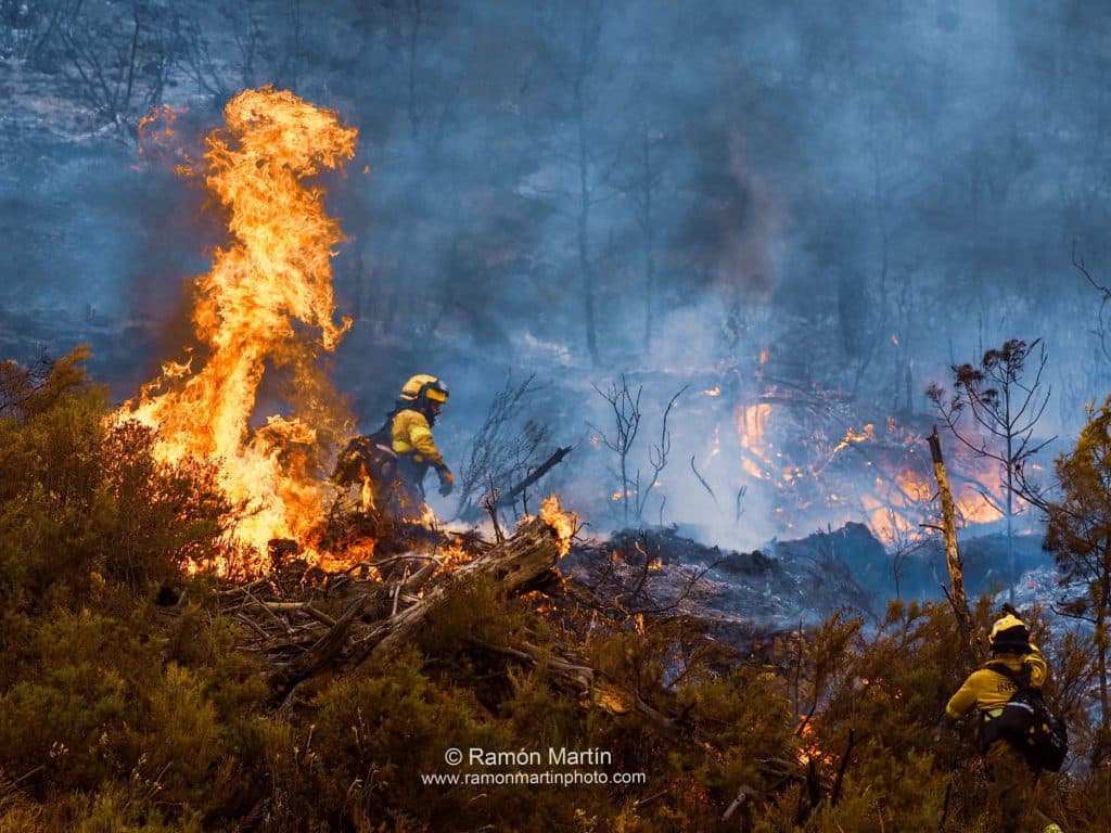 Desalojadas nueve personas de la zona de la Zaza  por el incendio de Los Guájares y permanecen confinadas Ízbor y Acebuches