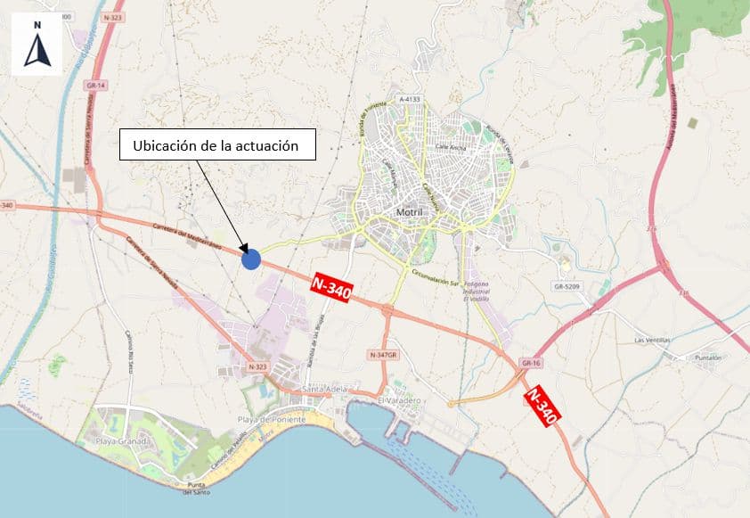 Adjudicados más de 400.000 euros para la construcción de una glorieta en la N-340 en el acceso oeste a Motril