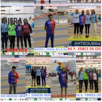 8 medallas para el atletismo Delsur – Cooperativa La Palma en el andaluz absoluto de pista cubierta