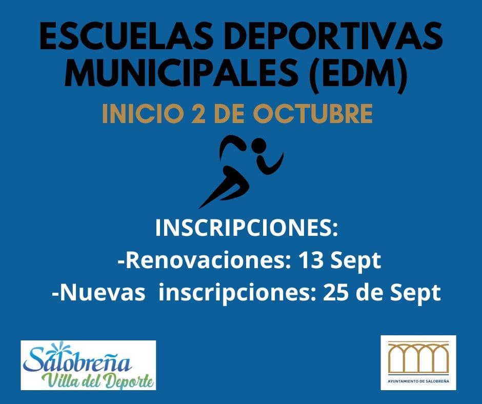 Las Escuelas Deportivas Municipales de Salobreña darán comienzo el 2 de octubre