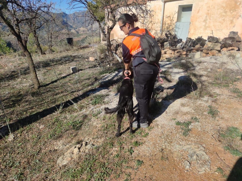 La Unidad Canina de Protección Civil de Motril se suma a la búsqueda de Abelardo Alcántara, vecino desaparecido en Guájar Faragüit