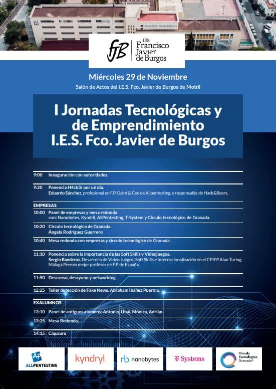 Las I Jornadas Tecnológicas y de Emprendimiento sitúan a Motril y al IES Fco. Javier de Burgos en el mapa de eventos formativos y tecnológicos de la provincia