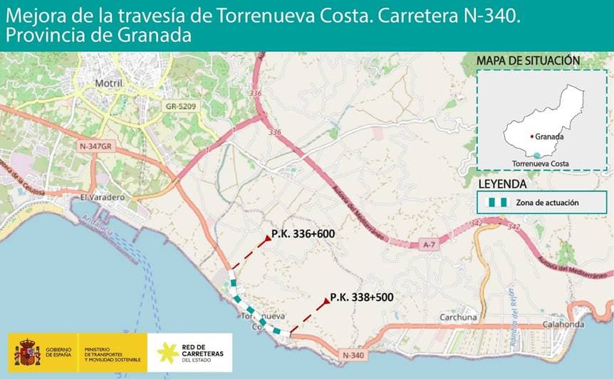 Transportes aprueba provisionalmente el proyecto de trazado para humanizar la travesía de Torrenueva Costa en Motril
