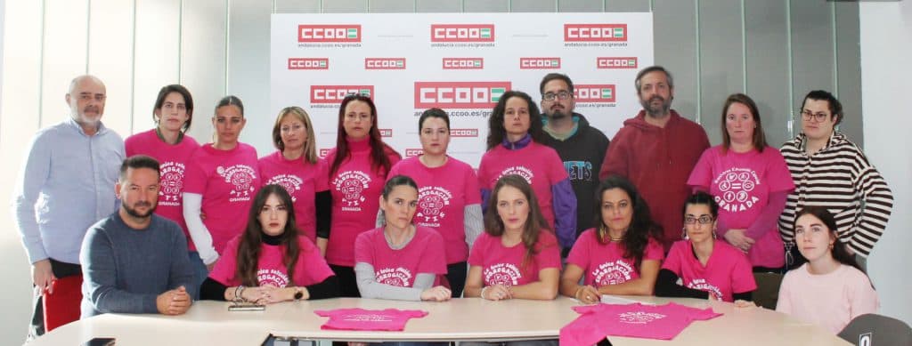 Seguimiento masivo en Granada de la jornada de huelga convocada por el colectivo de PTIS e ILSE privatizadas para denunciar su situación de precariedad