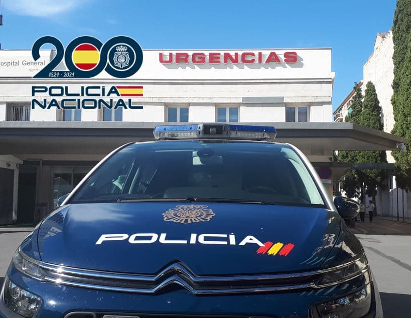 La Policía Nacional detiene a un varón que interrumpió el servicio de urgencias de un hospital donde ocasionó cuantiosos daños
