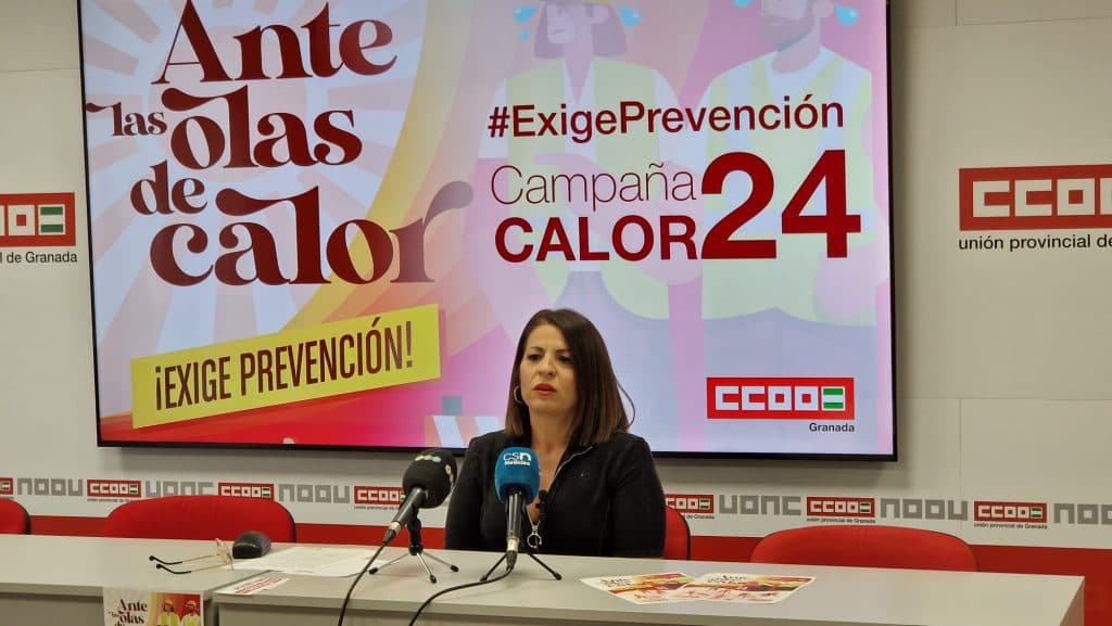 CCOO Granada inicia una campaña para vigilar el cumplimiento de las medidas preventivas ante las olas de calor en el sector de la construcción