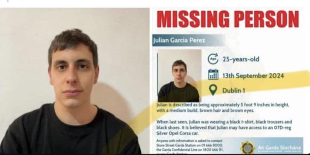 Julián García, salobreñero de 25 años, lleva cinco días desaparecido en la ciudad de Dublín