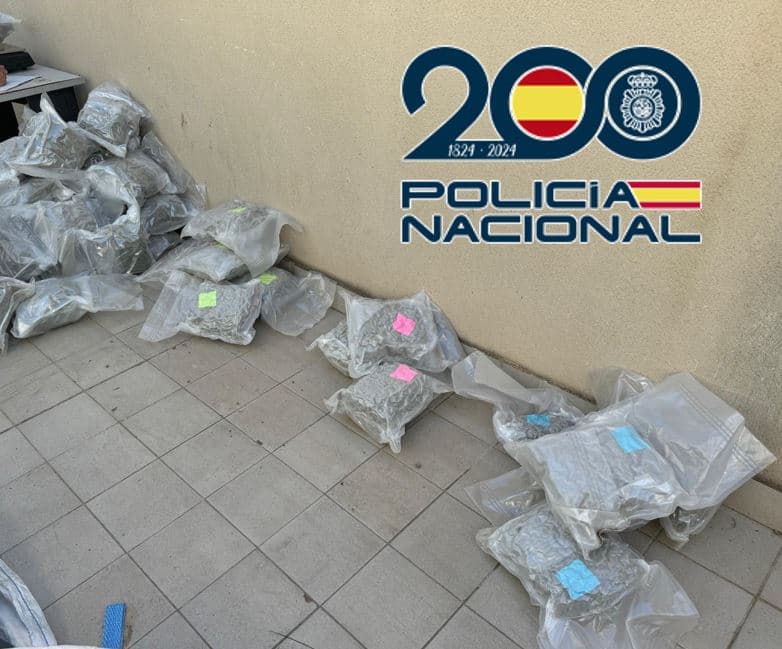 La Policía Nacional interviene en Granada más de 93 kilos de marihuana y desmantela una organización criminal dedicada al tráfico internacional de estupefacientes
