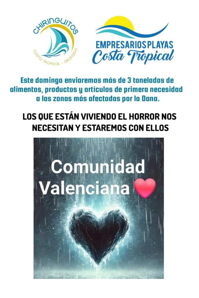 La Asociación de Chiringuitos y Empresarios de Playas envía en unos días a Valencia varias toneladas de alimentos, ayuda material y solidaridad