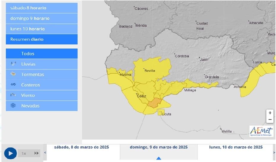 Las lluvias dejan hoy en Andalucía 449 incidencias y el total desde el inicio del temporal supera ya las 600