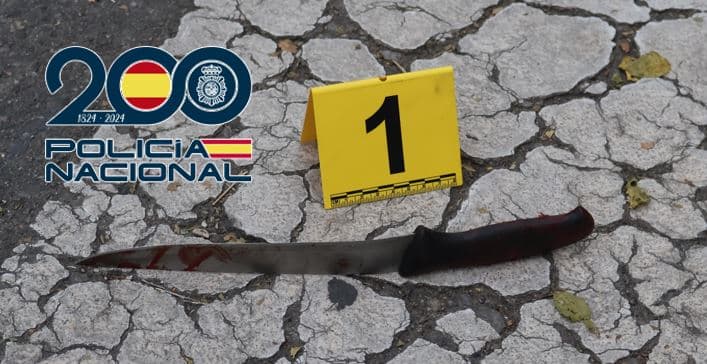 Detenido un varón de 22 años que haciendo uso de un cuchillo de 35 centímetros hirió de gravedad a otro de 26