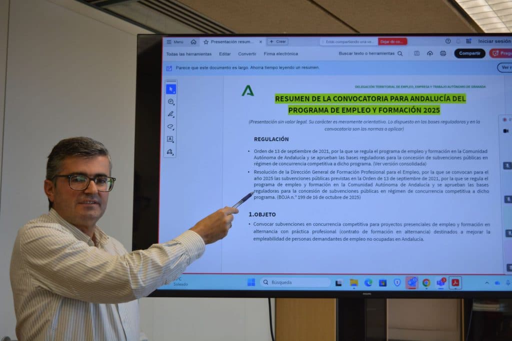 Empleo destina más de 14 M a la formación remunerada y contratación de personas desempleadas en proyectos locales de Granada