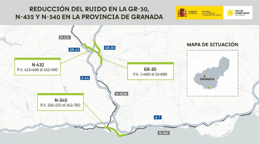 Transportes aprueba provisionalmente el proyecto de trazado para reducir el ruido de la GR-30, N-432 y N-340 por 46,7 millones de euros