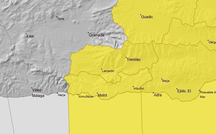 AEMET mantiene activo el aviso amarillo por fenómenos costeros en todo el litoral granadino