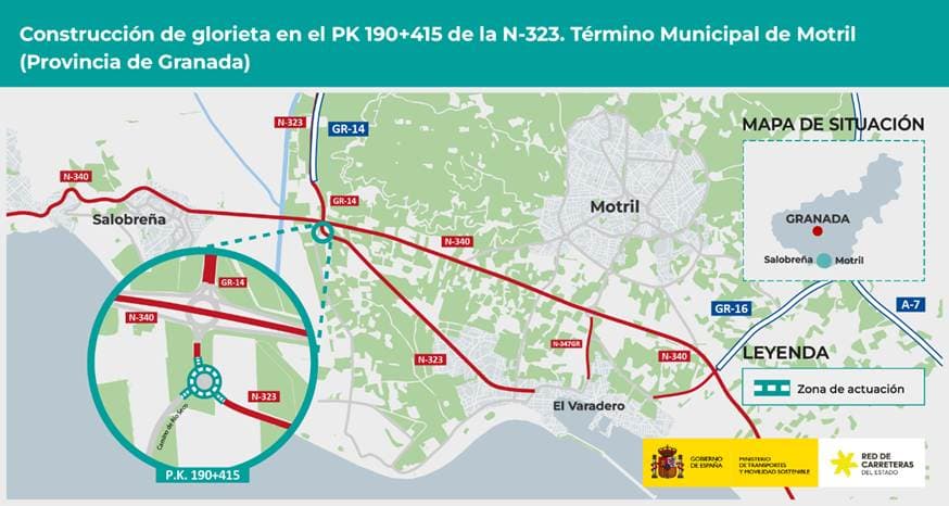 Licitada en Motril la construcción de una glorieta de acceso a Playa Granada desde la N-323
