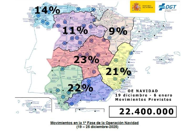 Tráfico prevé 569.000 desplazamientos por las carreteras de la provincia de Granada durante el periodo navideño