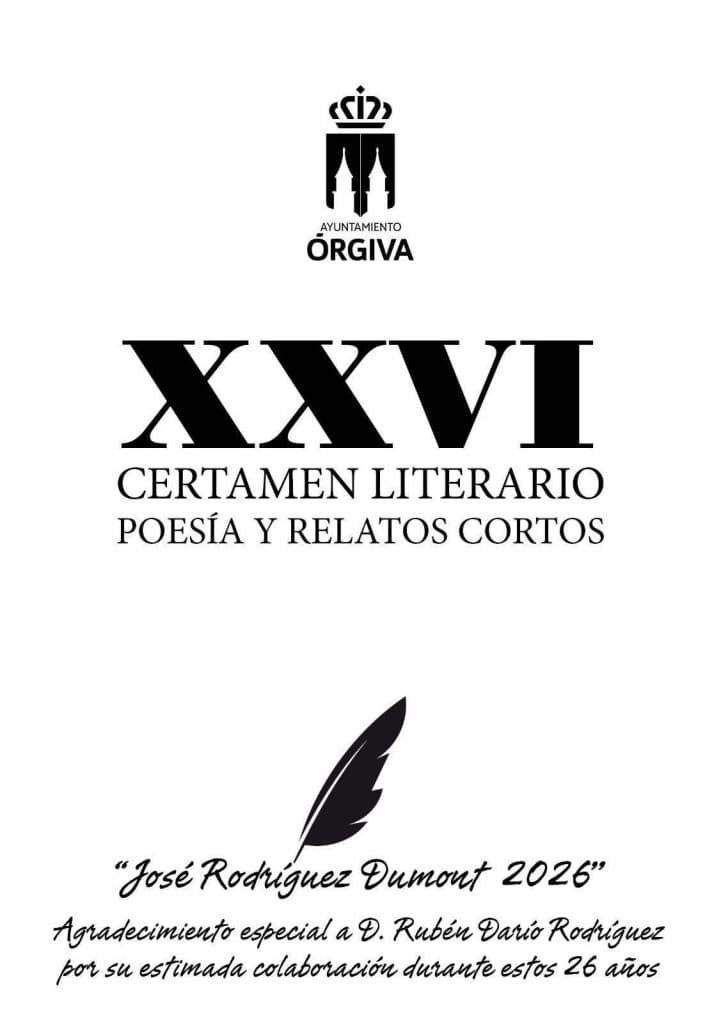 Órgiva convoca su XXVI Certamen Literario de Poesía y Relato Corto
