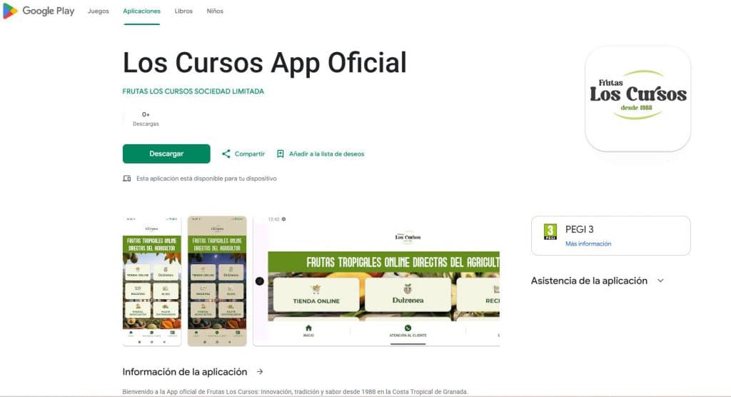Frutas Los Cursos lanza una nueva app para móviles