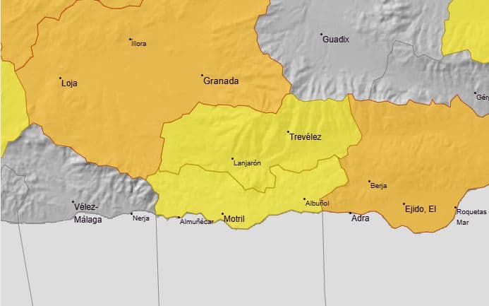 Activado aviso amarillo por altas temperaturas en la Costa Tropical y Alpujarra