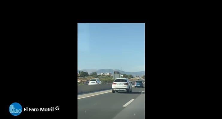 Graban a un Kamikaze que provoca un accidente a la altura de Alhendín, circulando en sentido contrario