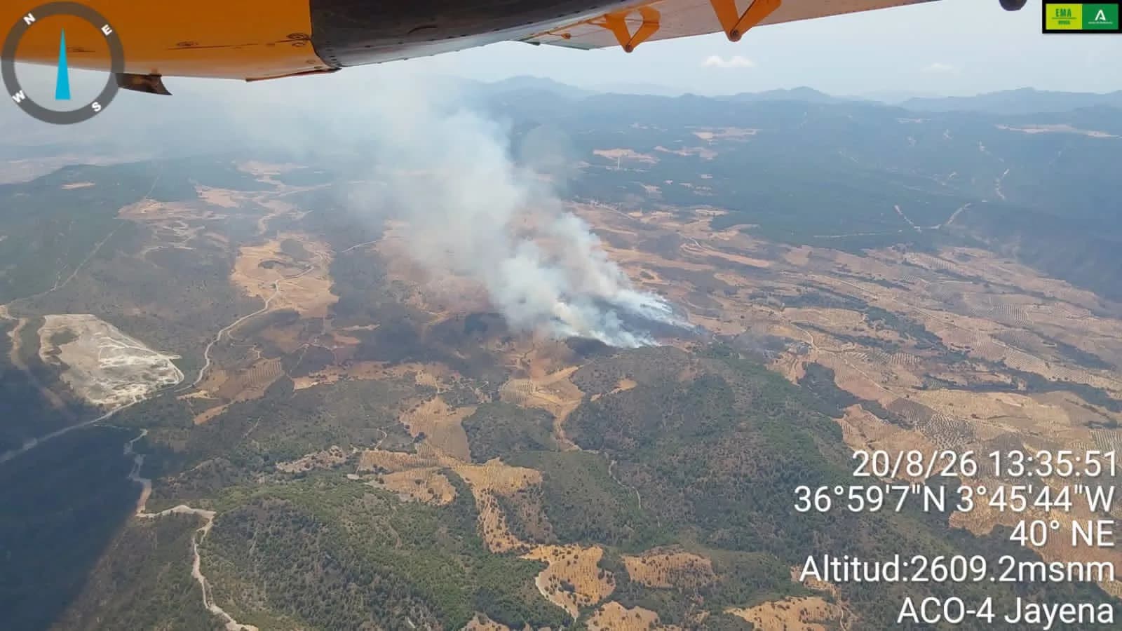 El INFOCA reubica el foco del último incendio forestal en la localidad de Jayena