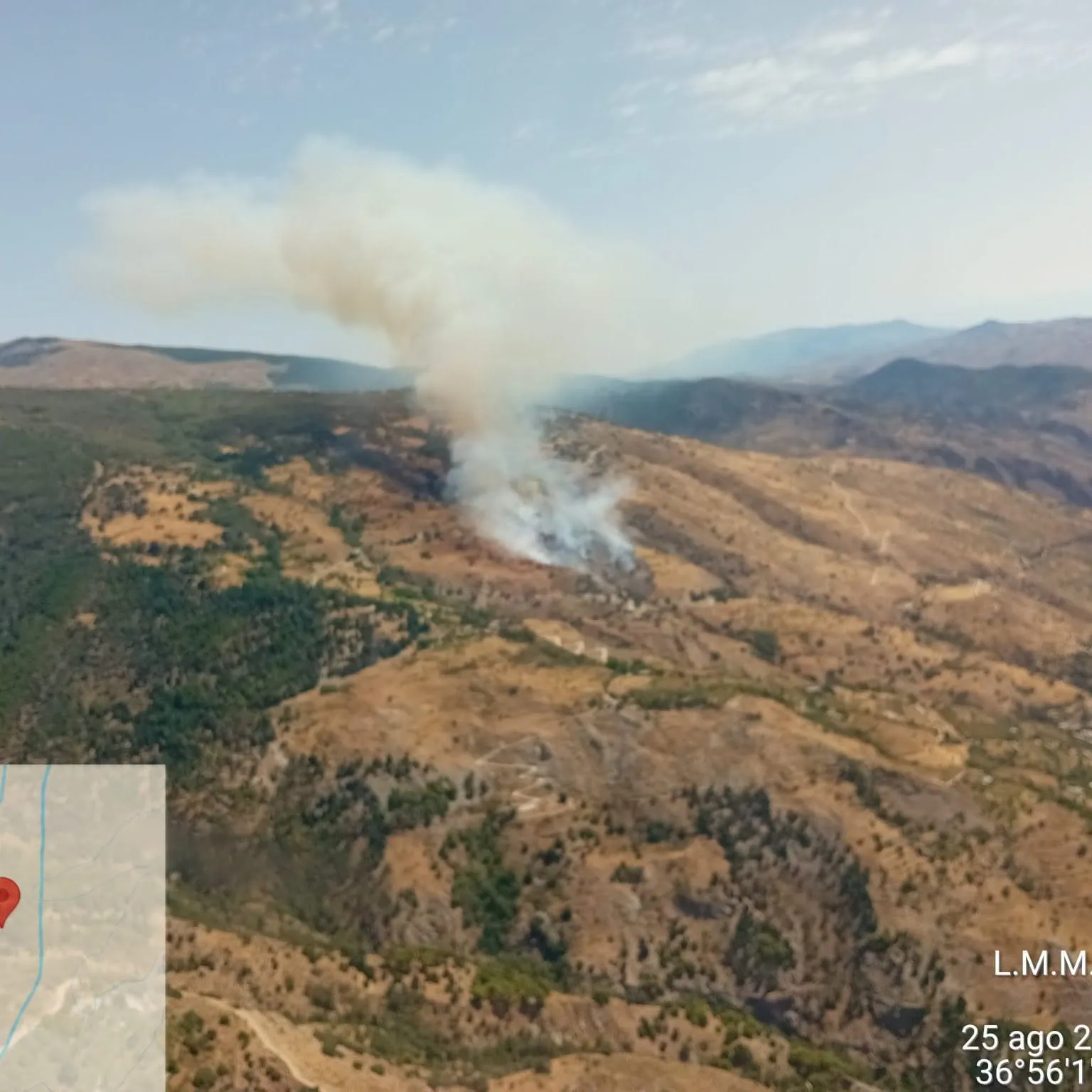 Declarado un incendio forestal en el municipio alpujarreño de Soportújar
