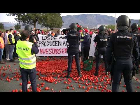 PROTESTAS DE LOS AGRICULTORES EN EL ACCESO OESTE DEL PUERTO DE MOTRIL