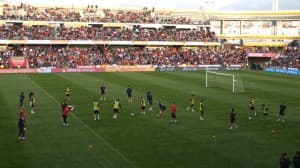 La selección española de fútbol en Granada
