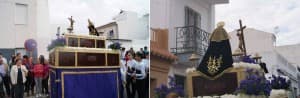 La procesión del Cristo de Burgos despierta devoción en el barrio de las Monjas
