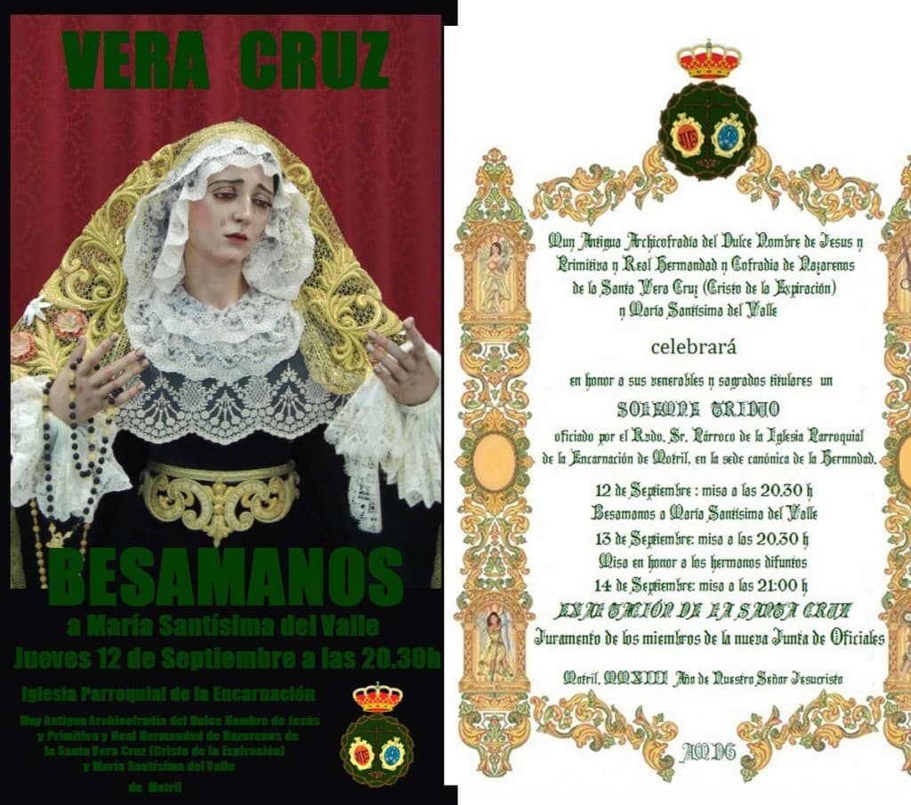 Cultos en Honor los Titulares Dulce Nombre de Jesús y Santa Vera Cruz