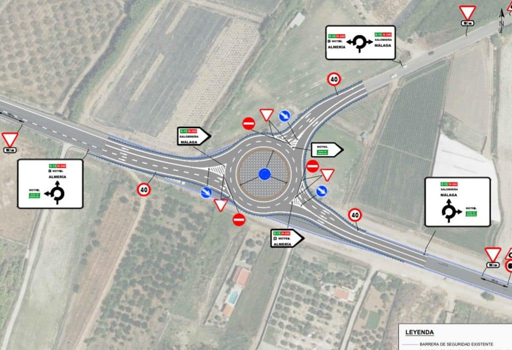 Comienzan las obras de la glorieta en la Haza de la Plata (N-340), en el acceso oeste a Motril