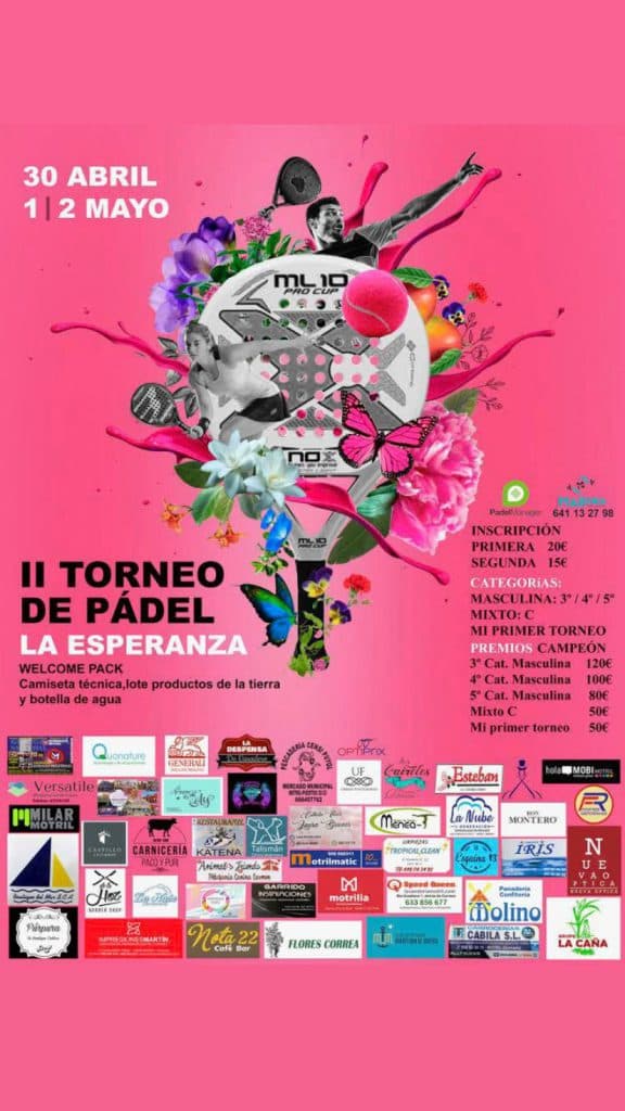 II Torneo de Pádel Nazareno y Esperanza Motril el próximo fin de semana, festividad de la Cruz