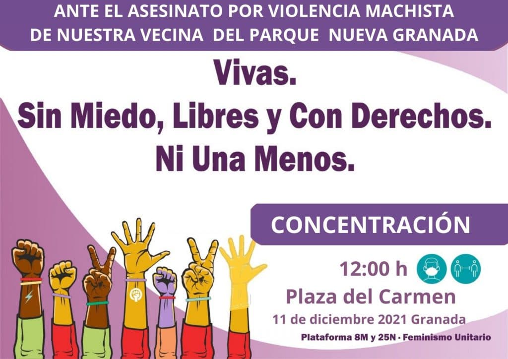 La Plataforma 8M y 25N de Granada convocan una concentración «ante un nuevo asesinato machista»