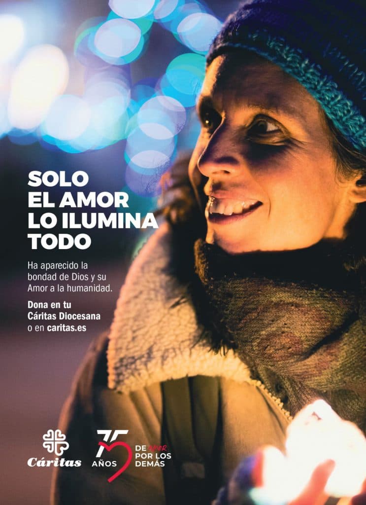 “Solo el amor lo ilumina todo”: Cáritas invita a compartir esta Navidad la alegría de amar a los demás